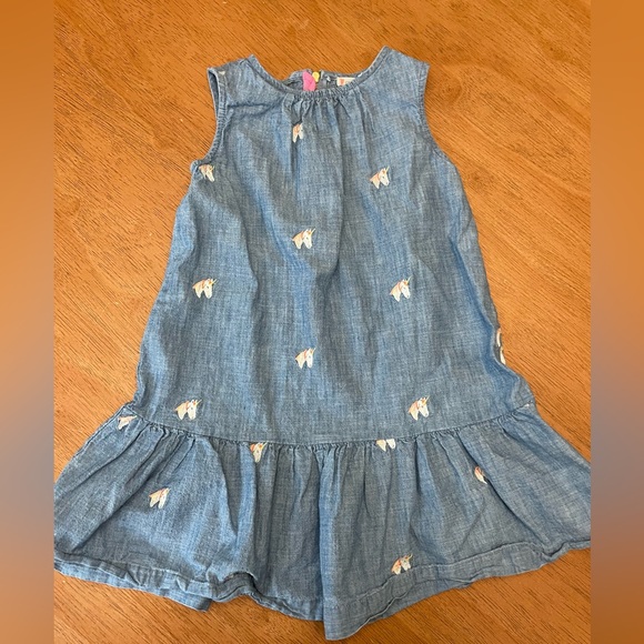 Crewcuts Other - Crewcuts size 5 Unicorn Embroidered Chambray Jumper